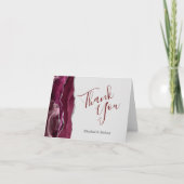 Carte Burgundy Agate Argent gris clair Mariage Merci (Devant)