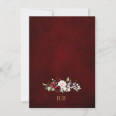 Carte Burgundy Blush Floral moderne Mariage géométrique (Dos)