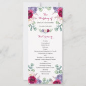 Carte Burgundy Blush Navy Fleurit Floral Wedding Program (Devant)