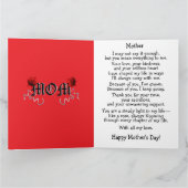 Carte Burgundy Blush Roses Greenery Mother's Day (Intérieur)