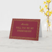 Carte Burgundy & Chartreuse Wedding Bridesmaid Proposal (Fleur jaune)