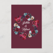 Carte Burgundy Fall Watercolor Détails floraux (Dos)