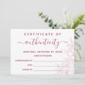 Carte Burgundy Floral plus grand certificat d'authentici (Debout devant)