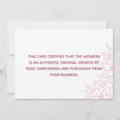 Carte Burgundy Floral plus grand certificat d'authentici (Dos)