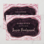 Carte Burgundy Geode Be My Junior Bridesmaid Proposition (Devant / Derrière)