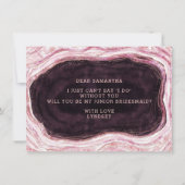 Carte Burgundy Geode Be My Junior Bridesmaid Proposition (Dos)
