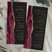 Carte Burgundy Gold Agate Script Dark Wedk Wedding Progr
