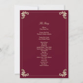 Carte Burgundy Gold Baroque Wedding Ceremony Program (Dos)