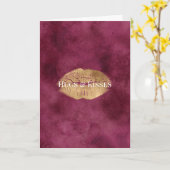 Carte Burgundy Gold Kiss Lips (Fleur jaune)