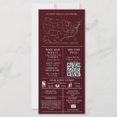 Carte Burgundy Minimalist Wedding Infographic Program (Dos)