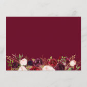 Carte Burgundy Red Blush Floral Conseils et Voeux (Dos)