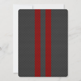 Carte Burgundy Red Carbon Fiber Style Racing Stripes