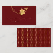 Carte Burgundy Red WineFlower Gold Botanical Table (Devant / Derrière)