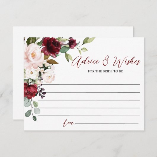 Carte Burgundy Rose Conseils & Wings (Devant / Derrière)