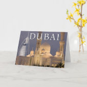 Carte Burj al Arab | Mosquée le soir Dubaï | Anniversair (Fleur jaune)