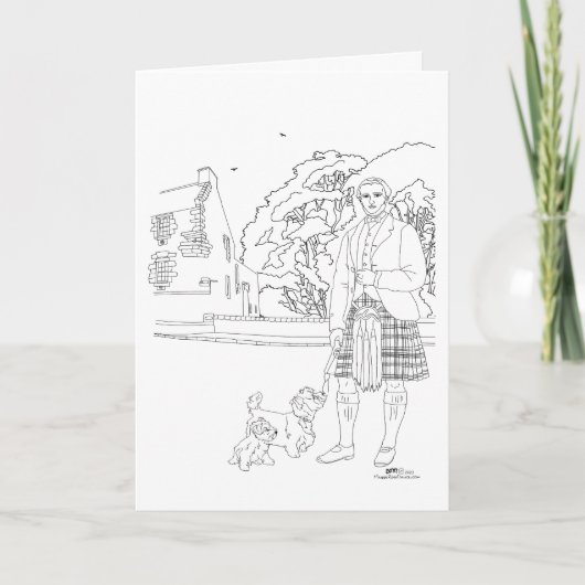 Carte Burleigh Castle Highlander Westie Dogs Card (Devant)