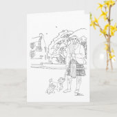 Carte Burleigh Castle Highlander Westie Dogs Card (Fleur jaune)