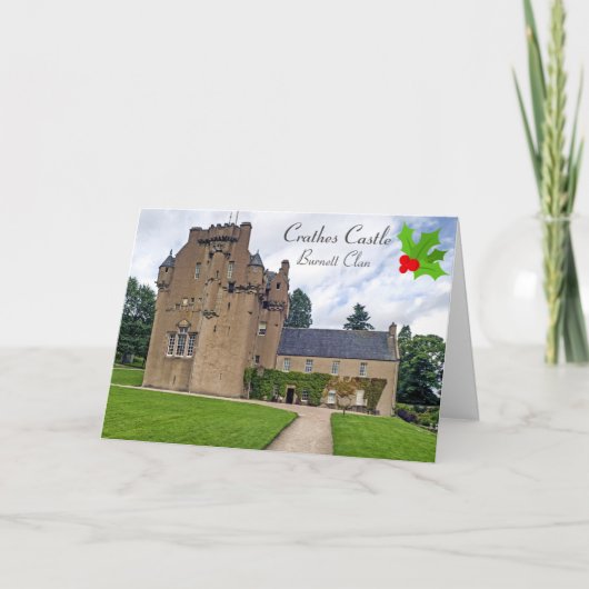 Carte Burnett Clan's Crathes Castle Holly Christmas Card (Devant)
