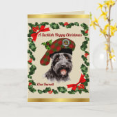Carte Burnett Scottie Chien Noël Personnalisé (Fleur jaune)