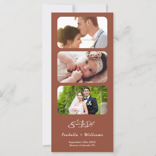 Carte Burnt Orange Boho Terracotta Mariage Enregistrer L (Dos)