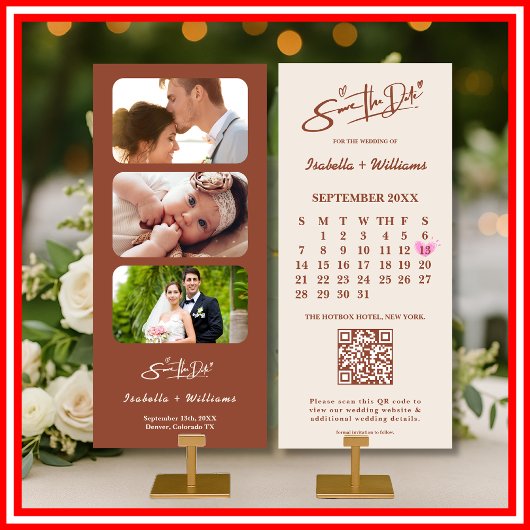 Carte Burnt Orange Boho Terracotta Mariage Enregistrer L