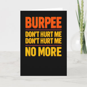 Carte Burpee Ne me fais pas mal Drôle Fitness Années 90