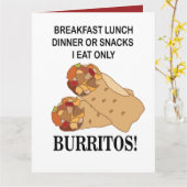 Carte Burritos Je Ne Mange Que Burrito (Fleur jaune)