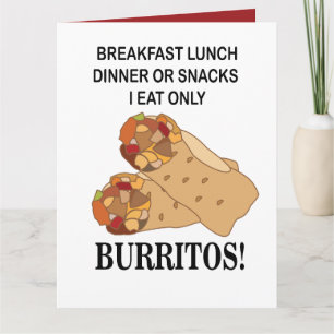 Carte Burritos Je Ne Mange Que Burrito