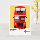 Carte Bus London Rouge Brit Pop Art Saint-Valentin (Fleur jaune)