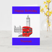 Carte Bus londonien souriant (Fleur jaune)