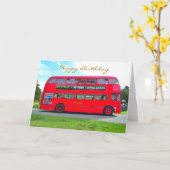 CARTE BUS ROUGE BRITANNIQUE (Fleur jaune)