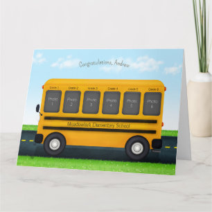 Carte Bus scolaire 6 Cadre photo Personnalisé Souvenirs 