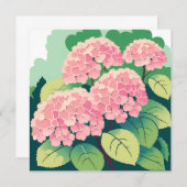 Carte Bush Hydrangea rose (Devant / Derrière)