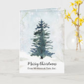 Carte Business Christmas Tree Winter Snow Frost Custom (Fleur jaune)