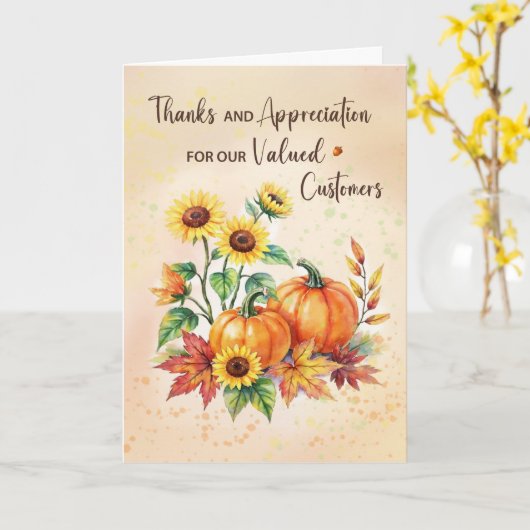Carte Business Customer Appreciation on Thanksgiving (Fleur jaune)