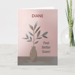 Carte Business Get Well Nom personnalisé Vase minimalist