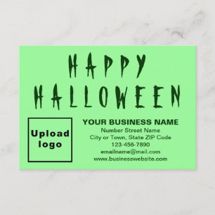 Carte Business Halloween Petit feu vert plat Salutation