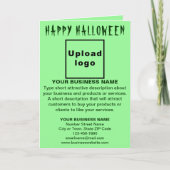 Carte Business Halloween vert clair Salutation plié (Devant)