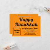 Carte Business Hanoukka Petite couleur orange Accueil pl (Devant/Arrière en situation)