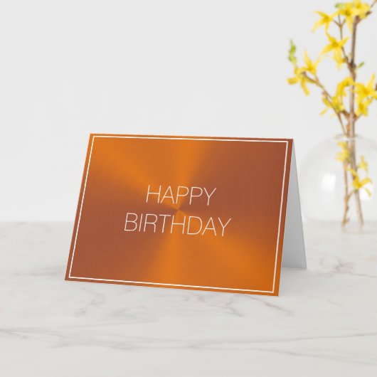 Carte Business Orange Anniversaire (Fleur jaune)