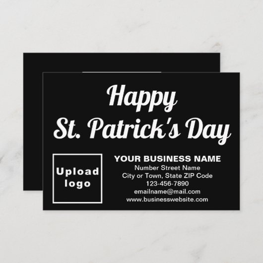 Carte Business Saint Patrick Small Black Flat Card (Devant / Derrière)