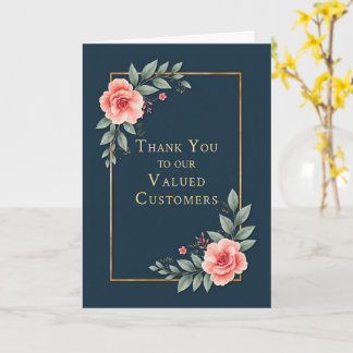 Carte Business Thank You to Valued Customers Elegant