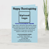 Carte Business Thanksgiving Light Blue Greeting (Devant)