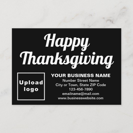 Carte Business Thanksgiving Small Black Flat Salutation (Devant)