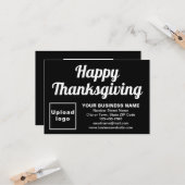 Carte Business Thanksgiving Small Black Flat Salutation (Devant/Arrière en situation)