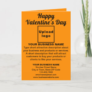 Carte Business Valentine Orange Couleur Plié Salutation