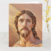 Carte BUSTE DU CHRIST SAUVEUR par MICHELANGELO 2026 (Fleur jaune)