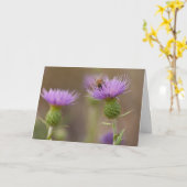 Carte Busy Bee sur Purple Thistle Photo Félicitations (Fleur jaune)