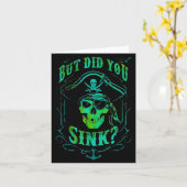 Carte But Did We Sink Funny Rate Skull Nautical Tee (Fleur jaune)