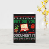 Carte But Did You Doent It Funny Office Christmas Ugly S (Fleur jaune)